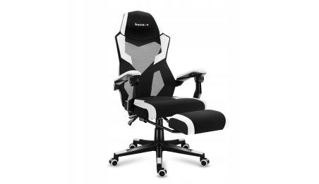 Fotel gamingowy z podnóżkiem do komputera gracza regulowany biurowy Huzaro