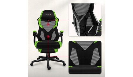 Fotel gamingowy z podnóżkiem do komputera gracza regulowany biurowy Huzaro