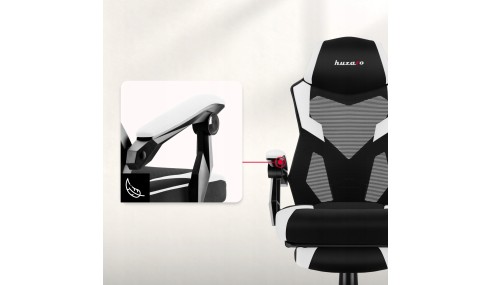 Fotel gamingowy z podnóżkiem do komputera gracza regulowany biurowy Huzaro