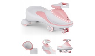 JEŹDZIK GRAWITACYJNY DLA DZIECI MUZYKA KÓŁKA LED AUTO PCHACZ + PRZYCZEPKA