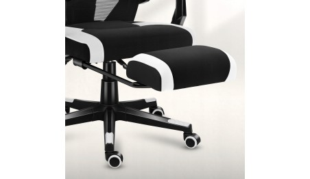 Fotel gamingowy z podnóżkiem do komputera gracza regulowany biurowy Huzaro