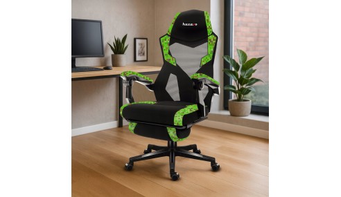 Fotel gamingowy z podnóżkiem do komputera gracza regulowany biurowy Huzaro