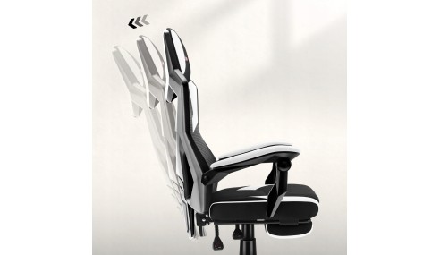 Fotel gamingowy z podnóżkiem do komputera gracza regulowany biurowy Huzaro