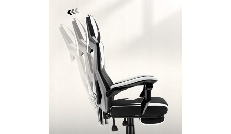 Fotel gamingowy z podnóżkiem do komputera gracza regulowany biurowy Huzaro