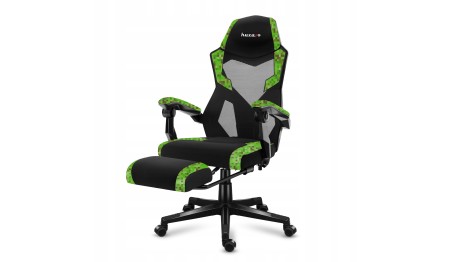 Fotel gamingowy z podnóżkiem do komputera gracza regulowany biurowy Huzaro