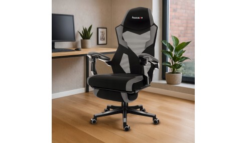 Fotel gamingowy z podnóżkiem do komputera gracza regulowany biurowy Huzaro