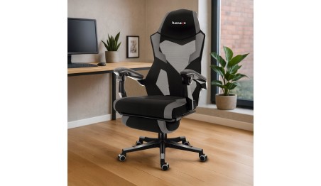 Fotel gamingowy z podnóżkiem do komputera gracza regulowany biurowy Huzaro