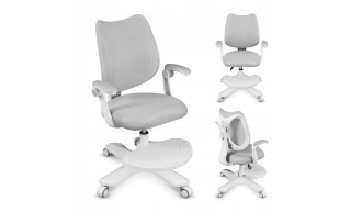 Fotel ergonomiczny dla dzieci biurowy obrotowy Krzesło dziecięce Podnóżek