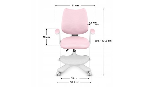 Fotel ergonomiczny dla dzieci biurowy obrotowy Krzesło dziecięce Podnóżek