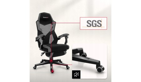 Fotel gamingowy z podnóżkiem do komputera gracza regulowany biurowy Huzaro