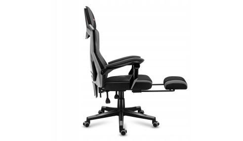 Fotel gamingowy z podnóżkiem do komputera gracza regulowany biurowy Huzaro