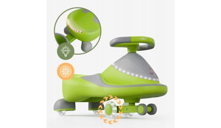 JEŹDZIK GRAWITACYJNY DLA DZIECI MUZYKA KÓŁKA LED AUTO PCHACZ + PRZYCZEPKA