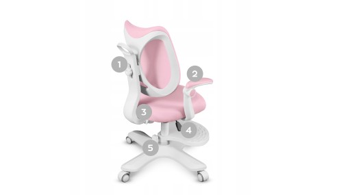 Fotel ergonomiczny dla dzieci biurowy obrotowy Krzesło dziecięce Podnóżek