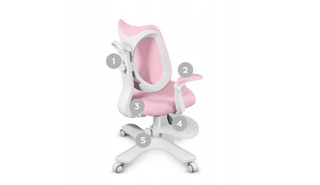 Fotel ergonomiczny dla dzieci biurowy obrotowy Krzesło dziecięce Podnóżek