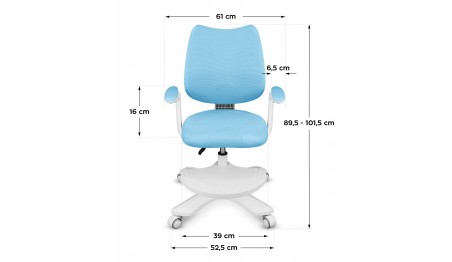 Fotel ergonomiczny dla dzieci biurowy obrotowy Krzesło dziecięce Podnóżek