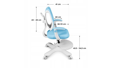 Fotel ergonomiczny dla dzieci biurowy obrotowy Krzesło dziecięce Podnóżek