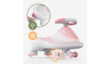 JEŹDZIK GRAWITACYJNY DLA DZIECI MUZYKA KÓŁKA LED AUTO PCHACZ + PRZYCZEPKA