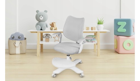Fotel ergonomiczny dla dzieci biurowy obrotowy Krzesło dziecięce Podnóżek