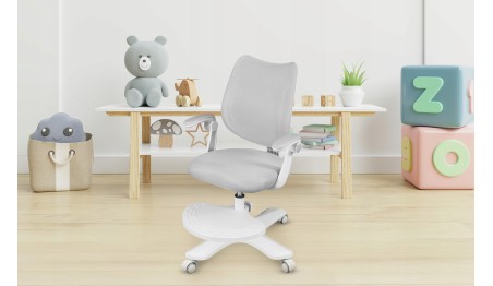 Fotel ergonomiczny dla dzieci biurowy obrotowy Krzesło dziecięce Podnóżek