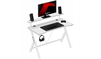 Biurko Gamingowe Ergonomiczne Komputerowe z Półką Stolik Biurowy Huzaro