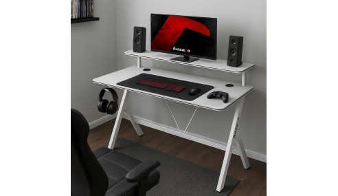 Biurko Gamingowe Ergonomiczne Komputerowe z Półką Stolik Biurowy Huzaro
