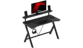 Biurko Gamingowe Ergonomiczne Komputerowe z Półką Stolik Biurowy Huzaro