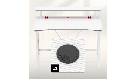 Biurko Gamingowe Ergonomiczne Komputerowe z Półką Stolik Biurowy Huzaro