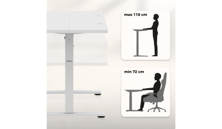 Biurko gamingowe elektryczne regulacja wysokości 72-118cm LED stolik Huzaro