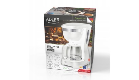 EKSPRES przelewowy AD 4381W 0,6 l KOMPAKTOWY MOC 600W FILTR