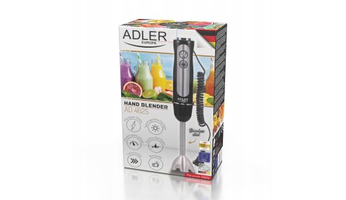 BLENDER ręczny AD 4625 1500W czarny TURBO stal NIERDZEWNA 5 PRĘDKOŚCI