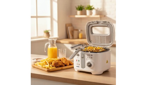 Frytkownica domowa 1800W pojemność 2,5L zamykana pokrywa kosz uchwyt Filtr