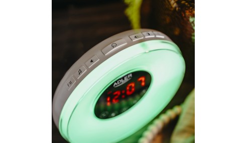 Radiobudzik świetlny LED SYMULACJA ŚWITU alarm dźwięki natury RADIO Lampka