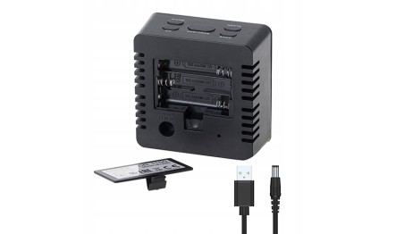 ZEGAR BUDZIK CR1150 czarny 8,3cm PODŚWIETLANY POMIAR TEMPERATURY 3 TRYBY