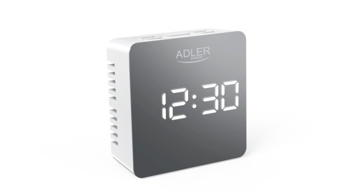 ZEGAR BUDZIK CR1150 BIAŁY PODŚWIETLANY POMIAR TEMPERATURY 3 TRYBY