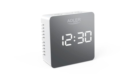 ZEGAR BUDZIK CR1150 BIAŁY PODŚWIETLANY POMIAR TEMPERATURY 3 TRYBY