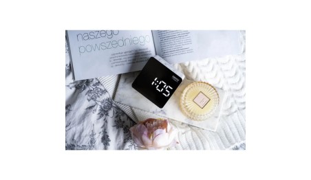 ZEGAR BUDZIK CR1150 BIAŁY PODŚWIETLANY POMIAR TEMPERATURY 3 TRYBY