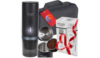 Ekspres ciśnieniowy do kawy 20Bar 90W przenośny 80ml etui kapsułki adapter