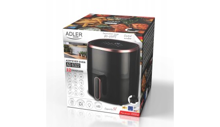 FRYTKOWNICA BEZTŁUSZCZOWA AirFryer 12 PROGRAMÓW 5L | WYŚWIETLACZ LED ADLER