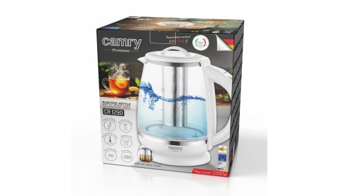 Czajnik elektryczny Camry CR1290w 2200 W 2 l biały