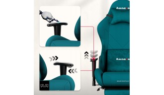 Fotel gamingowy obrotowy szary podnóżek 155° poduszka lędźwiowa + zagłówek 2