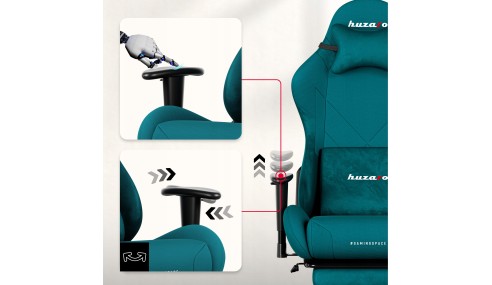 Fotel gamingowy obrotowy szary podnóżek 155° poduszka lędźwiowa + zagłówek