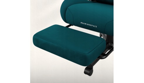 Fotel gamingowy obrotowy szary podnóżek 155° poduszka lędźwiowa + zagłówek