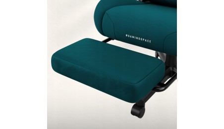 Fotel gamingowy obrotowy szary podnóżek 155° poduszka lędźwiowa + zagłówek