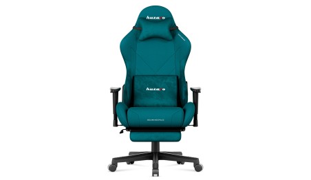 Fotel gamingowy obrotowy szary podnóżek 155° poduszka lędźwiowa + zagłówek