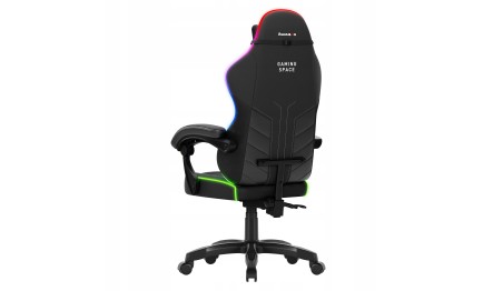 Fotel Gamingowy obrotowy Welurowy RGB Krzesło Gracza Poduszki Pilot HUZARO