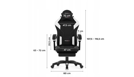 Fotel Gamingowy Ergonomiczny z Podnóżkiem Biurowy Regulowany Huzaro