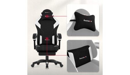 Fotel Gamingowy Ergonomiczny z Podnóżkiem Biurowy Regulowany Huzaro
