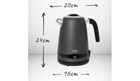 Czajnik ELEKTRYCZNY stalowy METALOWY 1,7L |LCD REGULACJA TEMPERATURY