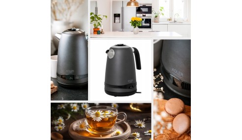 Czajnik ELEKTRYCZNY stalowy METALOWY 1,7L |LCD REGULACJA TEMPERATURY