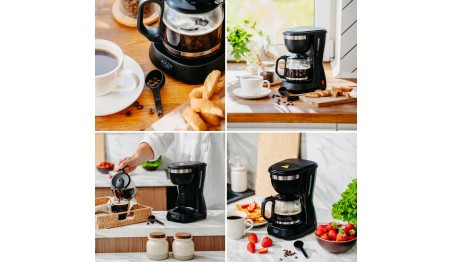 EKSPRES przelewowy AD 4381B 0,6 l KOMPAKTOWY MOC 600W FILTR